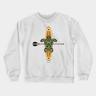 Black & Green Tribal Turtle Stand-Up Wave Rider / Maui Crewneck Sweatshirt